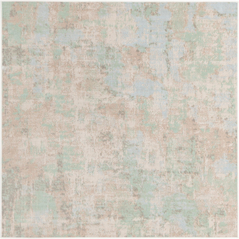 Branker Brown/Teal Rug, Square 152cm