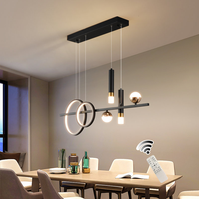 Lorisa 6 - Light Black Kitchen Island Linear LED Pendant