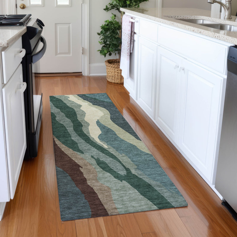 Premium Machine Washable Cossette AMF1047 Waves Rug, Runner 2'3" x 7'6"
