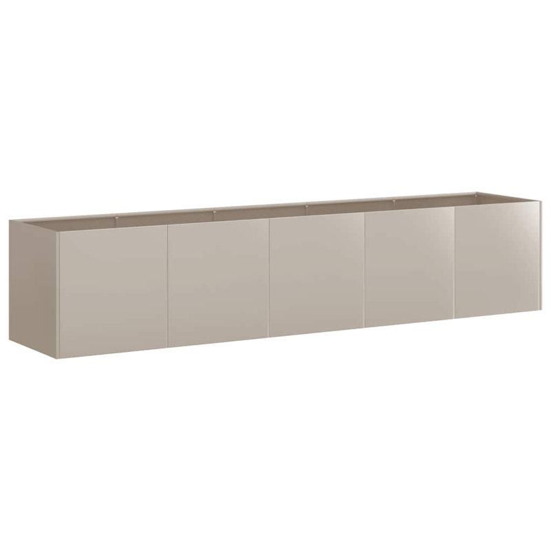 Metal Planter Box, Brown, 15.75" H x 78.74" W x 15.75" D