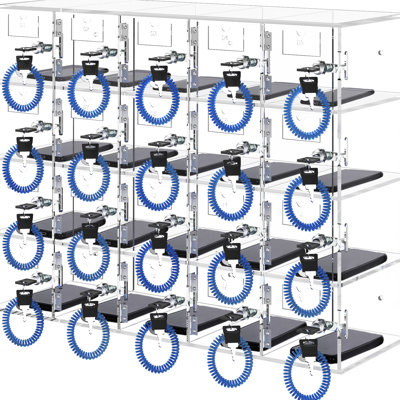 Clear Acrylic Cell Phone Storage Box With 20 Slots, Wall - Mounted Design, Door Locks And Keys For Secure In Office, Classroom, Gym Slot Locker Made Of Acrylic, Or Freestanding, Independent Enhanced