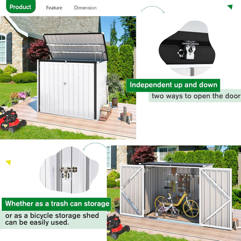 Garden Storage Box Shed, White