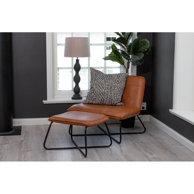 Dinkins Upholstered Accent Chair with Footstool