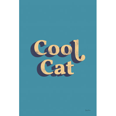 Cool Cat by Becky Thorns - Typography Print