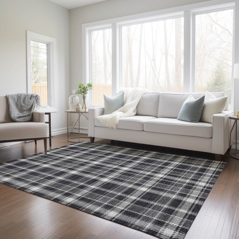 Plaid Indoor / Outdoor Rug, Rectangle 8' x 10'