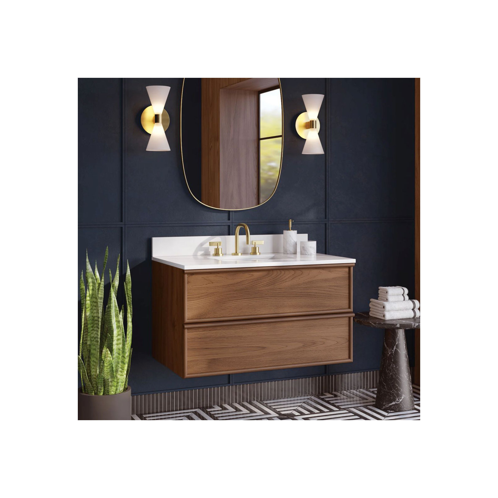 Collins 36" Bathroom Vanity In Natural Walnut