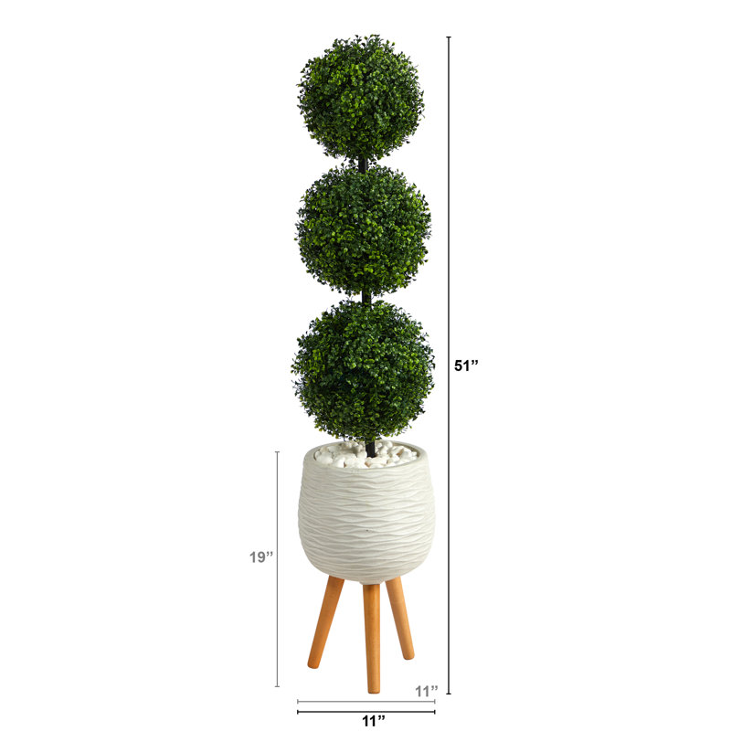 Topiaire en buis artificiel 51 po en pot