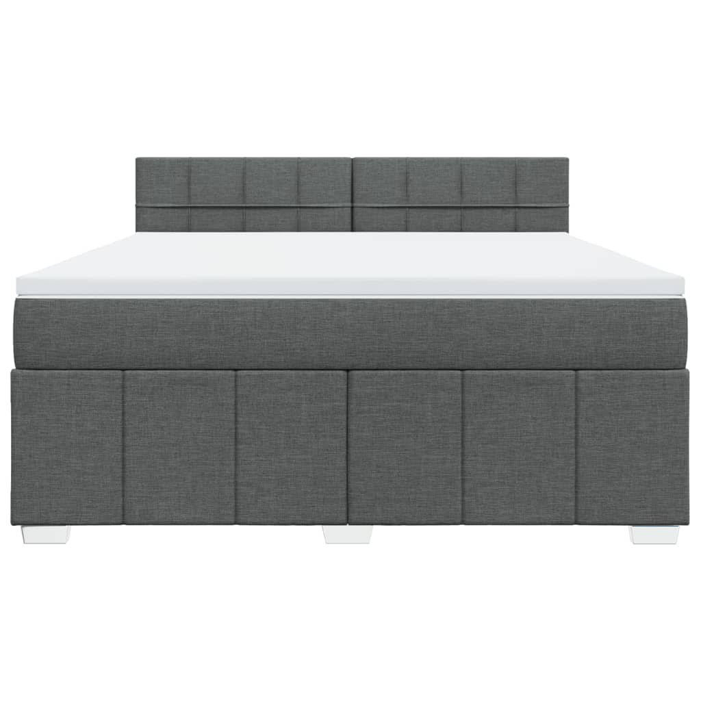 Vidaxl Boxspringbett Mit Matratze Dunkelgrau 180X200 Cm Stoff