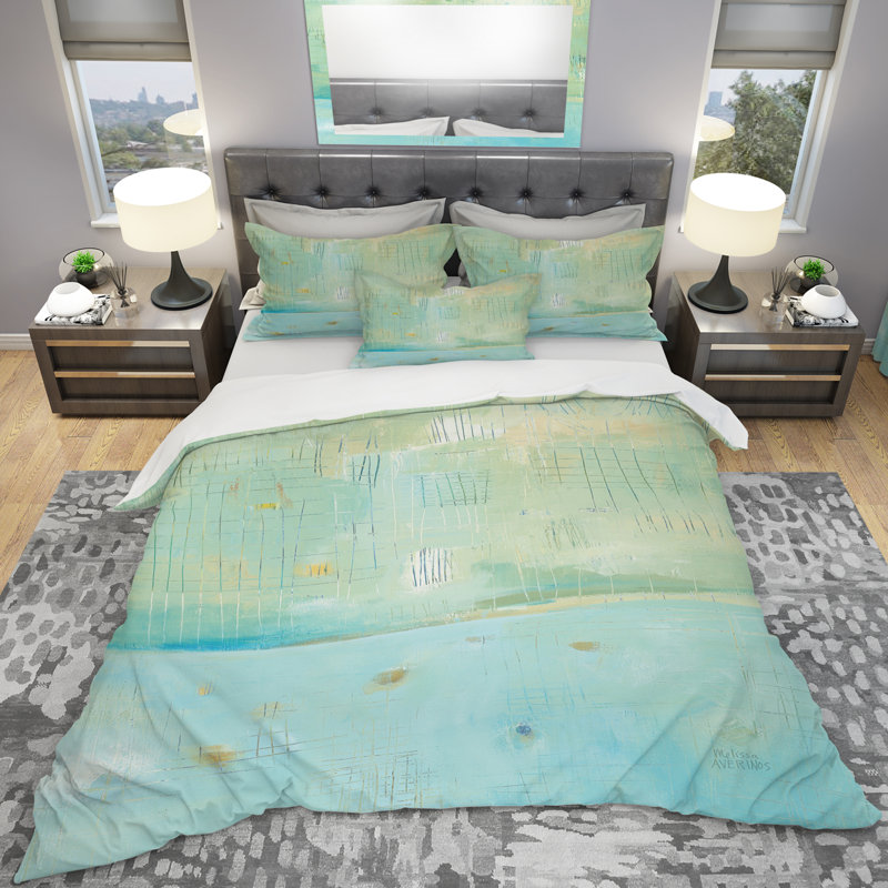 Ensemble de housse de couette dreaming of the shore i, Housse de couette double / grand et 2 taies