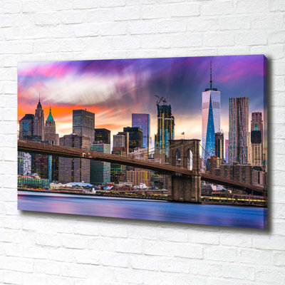 Manhattan New York 1 Piece Wrapped Canvas Wall Art