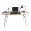 Bureau d'ordinateur compact avec rangement multiple, noyer