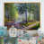 Toile avec cadre flottant or
