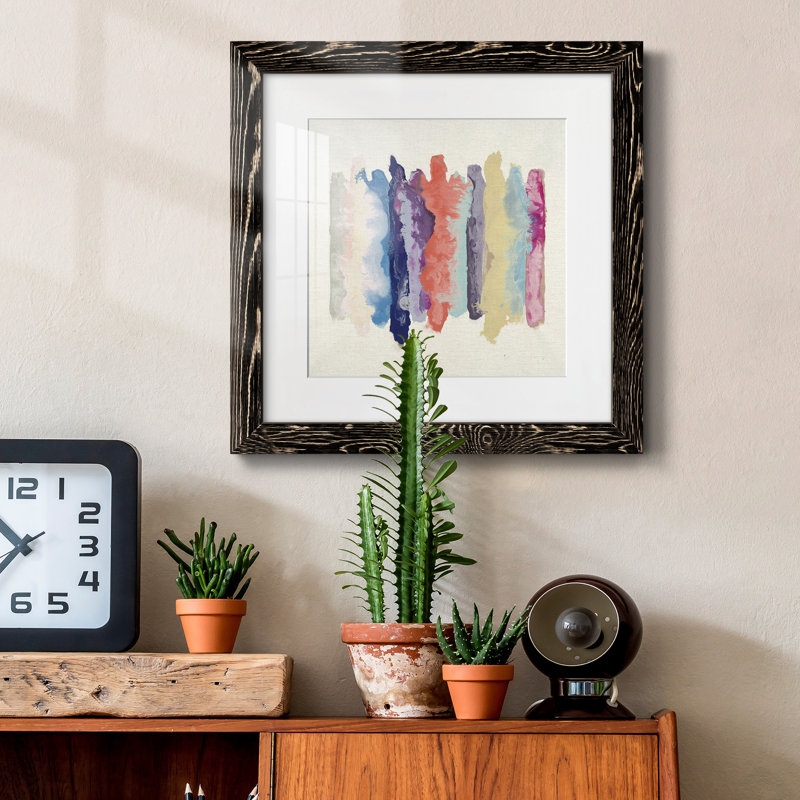 «Flowing Energy I» - peinture encadrée, Papier noir, H 17 po x l 17 po x P 1,5 po