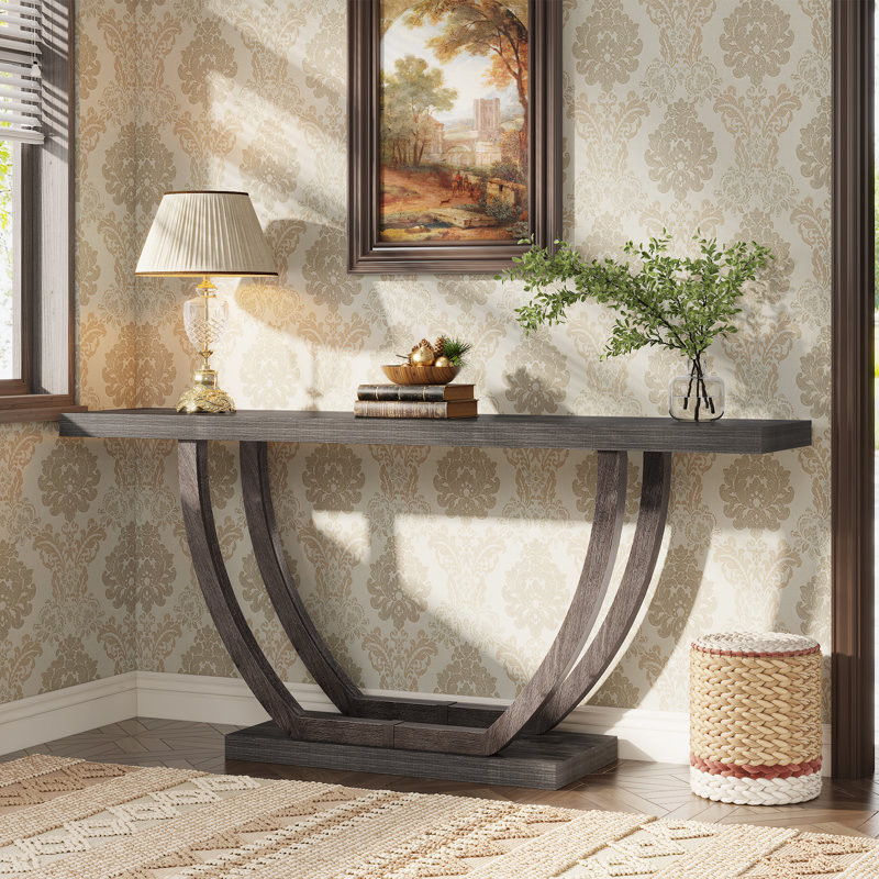 Console d'entrée de 62,99 po Rahmel, Gris foncé