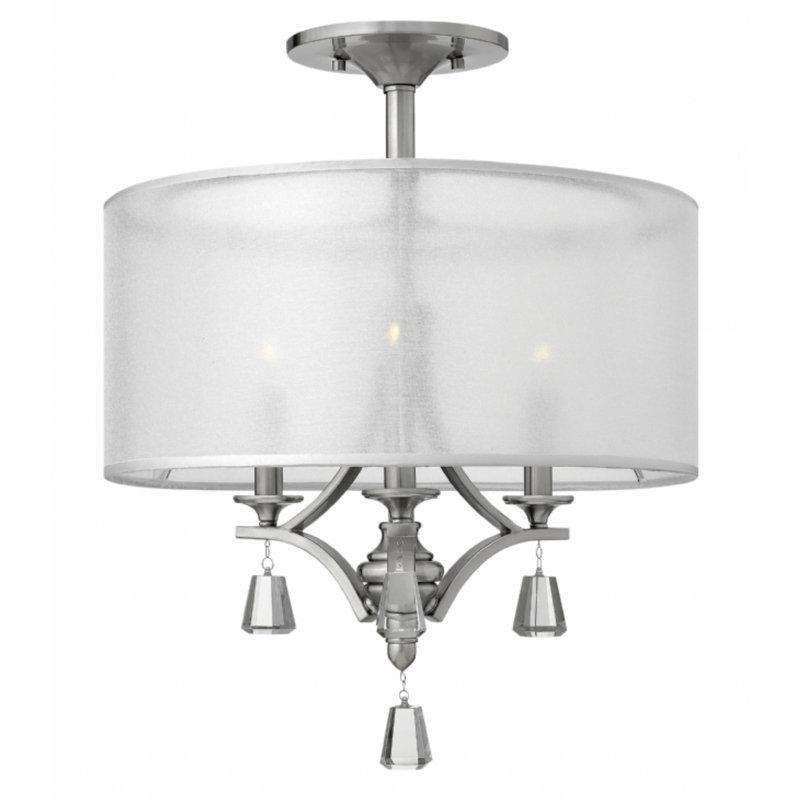 Mime 3 - Light Semi Flush Mount, Brushed Nickel