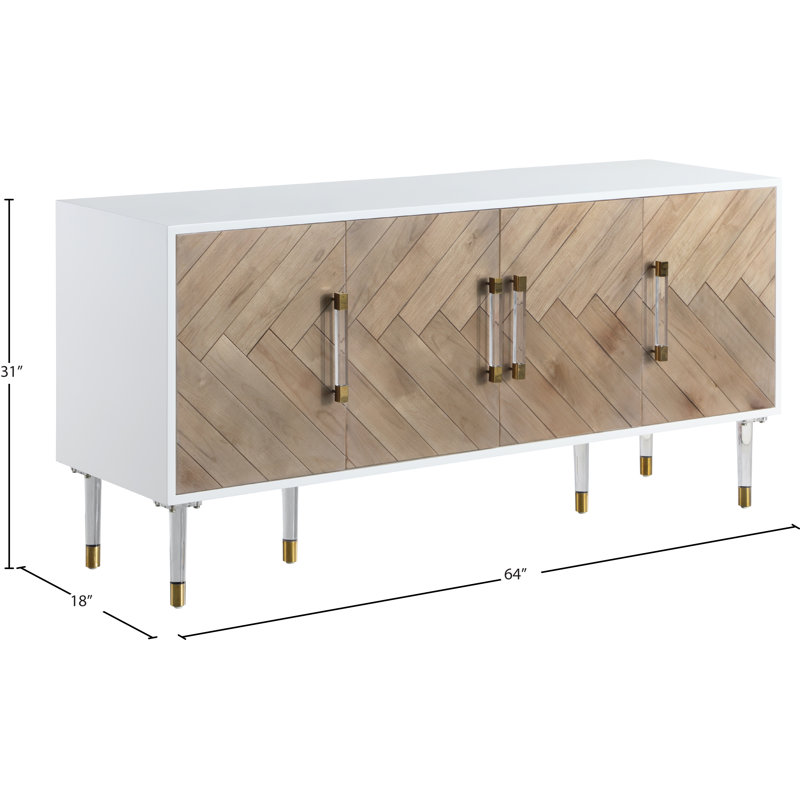 Bernathy 64" Wide 1 Drawer Birch Wood Buffet Table