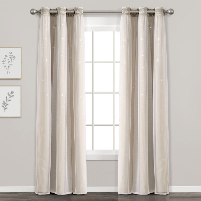 Curtain Pair, 38" W x 84" L, Beige