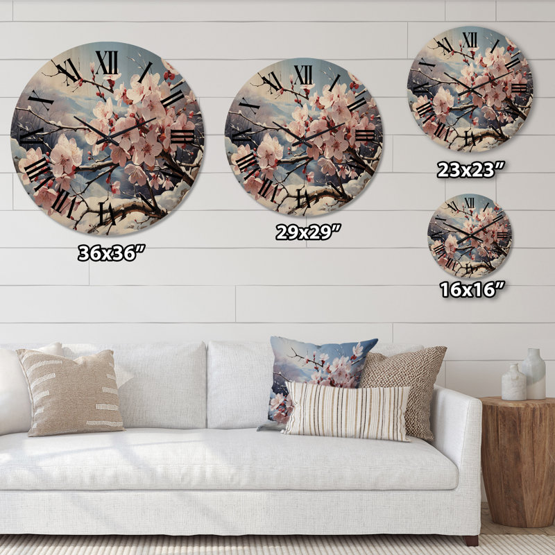 Horloge murale Winter Blossoms II, Petit