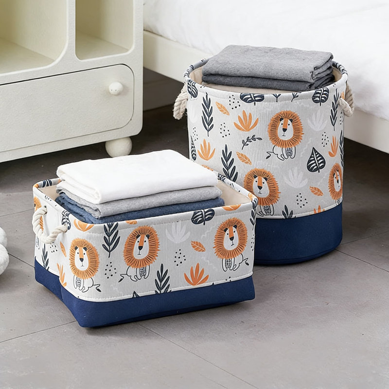 2 pièces, panier de rangement pliable de grande capacité avec conception à 3 niveaux, organisateur multifonctionnel pour les jouets, la lessive et les articles ménagers, tissu résistant à l'eau et durable