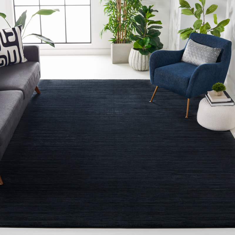 Vision Striped Area Rug In Black, Rectangle 274 x 366 cm