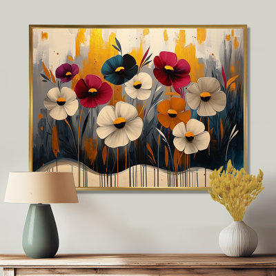 Art floral rouge et bleuet