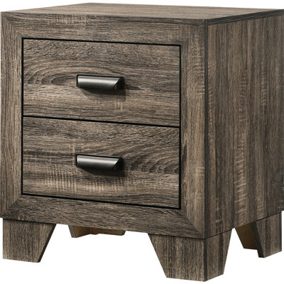 Metal Hardware Accented 2 Nightstand, Rustic Gray For Bedroom Nightstand In Gray, With Functionality