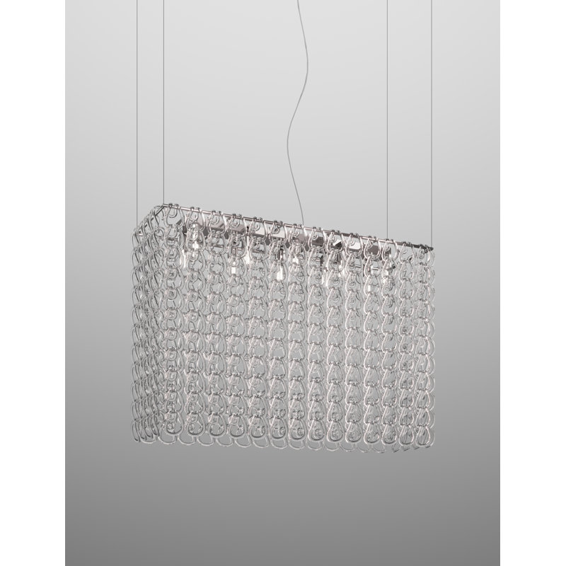 Giogali 10 - Light Pendant, 110" H x 47" W x 16" D, Crystal Transparent, Glossy Chrome
