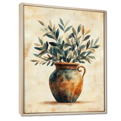 Olive Branch Canvas, Antique Urn Wall Art, Michelia