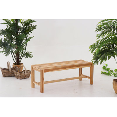 Hermilda Solid Wood Teak Outdoor Bench