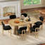 Ensemble de table de salle à manger ovale extensible, table de salle à manger en panneau de fibres à densité moyenne ronde à ovale de 39,37 po à 70,87 po, mobilier de salle à manger de luxe moderne et peu encombrant-129434336-129434338
