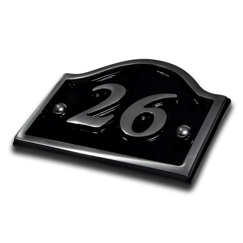 Jaclynn 11.5cm H Reflective Metal House Number, 26
