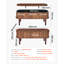 Table basse à plateau relevable de 39,4 po, table basse ovale cannelée avec 3 compartiments cachés, bureau central ovale en bois de style Mid-Century avec rangement, plateau de table relevable pour la maison et le bureau, assemblage facile, noyer-951924540