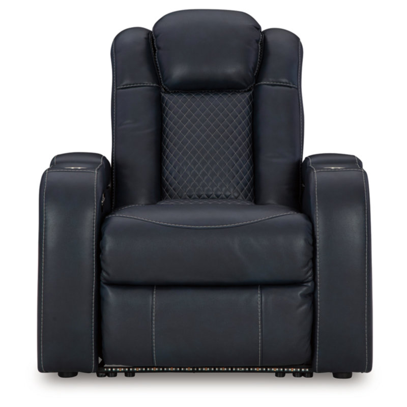 Bemnet Faux Leather Power Recliner, Black Faux Leather