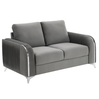 Causeuse en velours gris Wenona