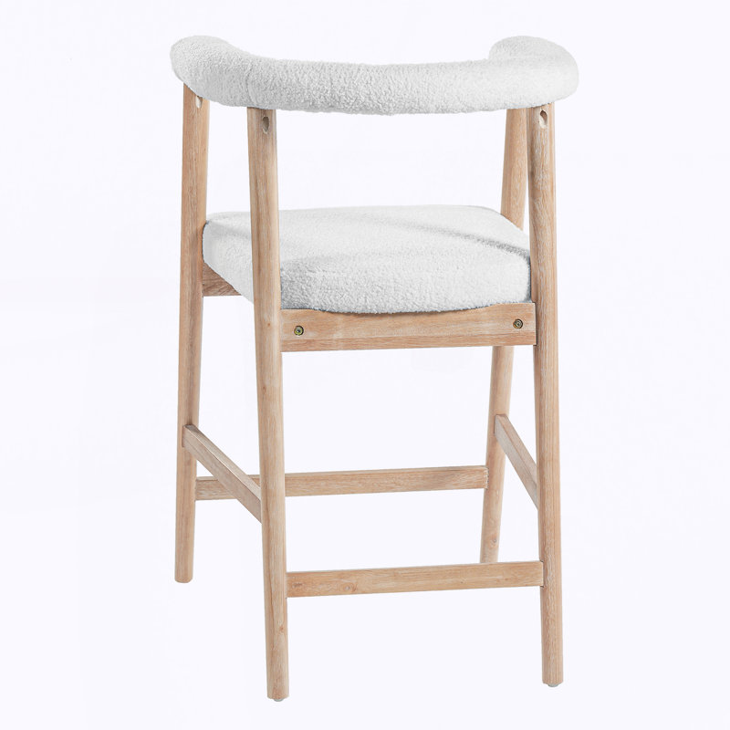 Tabourets de comptoir confortables pour îlot de cuisine / salle à manger, ensemble de 2, Beige / Naturel, 24.5