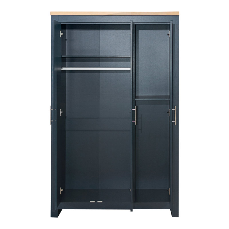 Napanoch 3 Door Wardrobe, Navy/Oak