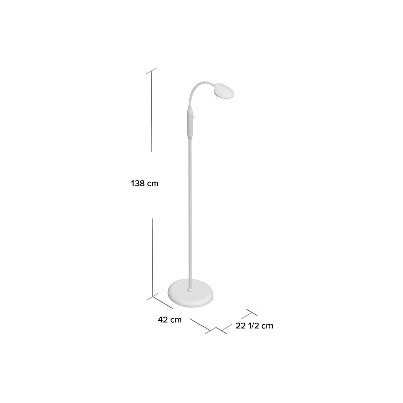 Milan 138cm LED Arched Floor Lamp, Brushed Steel