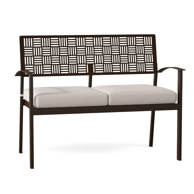 New Century Outdoor Bench, Canvas Bird's Eye Sunbrella® Canvas, Chestnut Brown