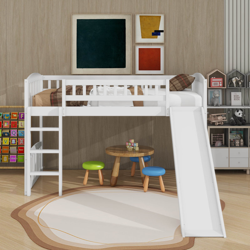Lit mezzanine simple avec glissoire et échelle