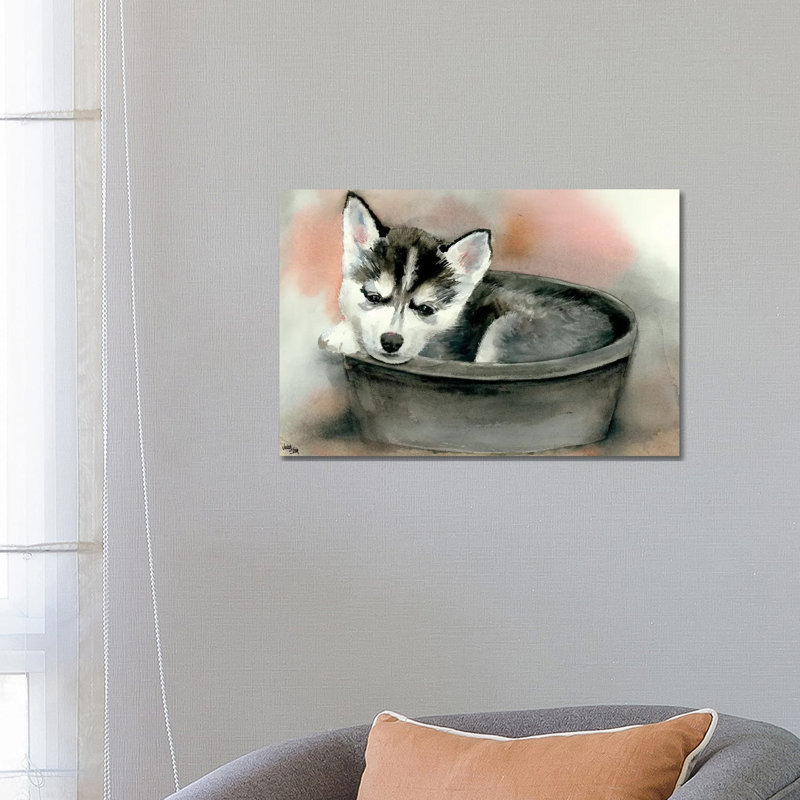 Pup In A Cup - Gemma by Judith Stein - Gallery-Wrapped Canvas Giclée on Canvas, Wrapped Canvas