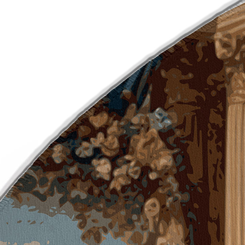 Tapis d'intérieur et d'extérieur gris français, Rond 5 pi