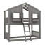 Lit superposé simple de style maison simple équipé d'un toit, d'une fenêtre, d'une porte, de barrières de sécurité et d'une échelle-199167908