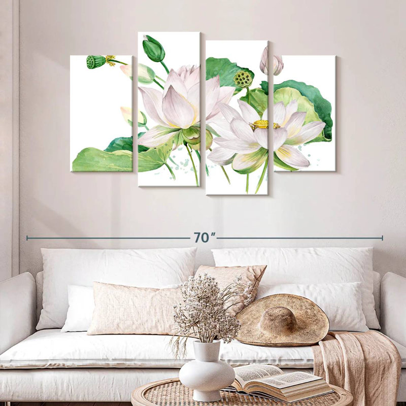 Harnek Budding Lotuses, 32" H x 52" W
