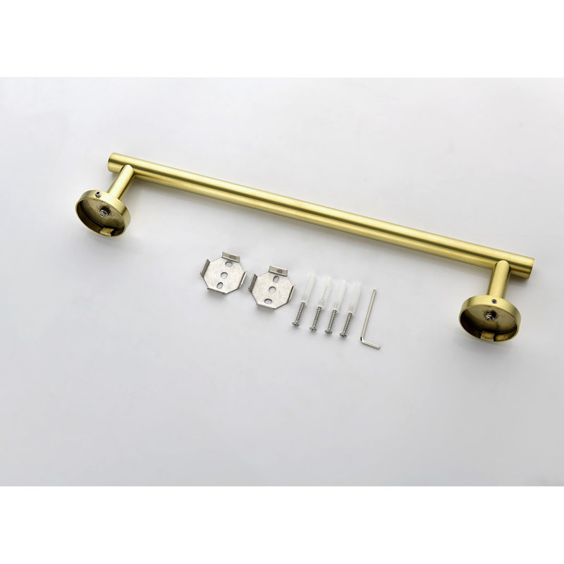 Brushed Gold 6 Bathroom Towel Rack , Stainless Steel, Wall Mount, Modern Aesthetic, Rust-, Scratch-, Easy Installation Process Rack, Steel Design, , Smooth Edges, Tips