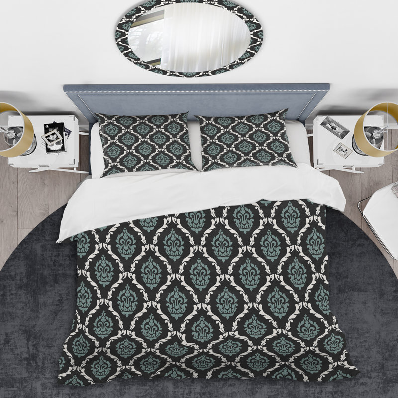 Ensemble de housse de couette en microfibre bleu / gris / blanc 3 pièces, Housse de couette pour très grand lit et 2 très