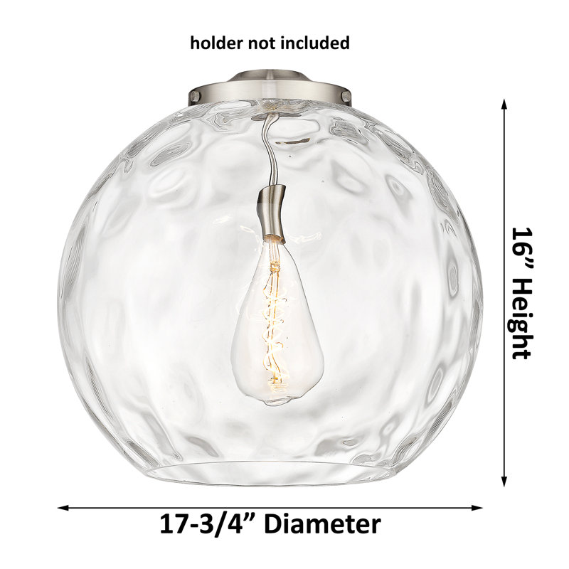 Athens Antique Brass 19.5" Water Glass Single Drop Pendant