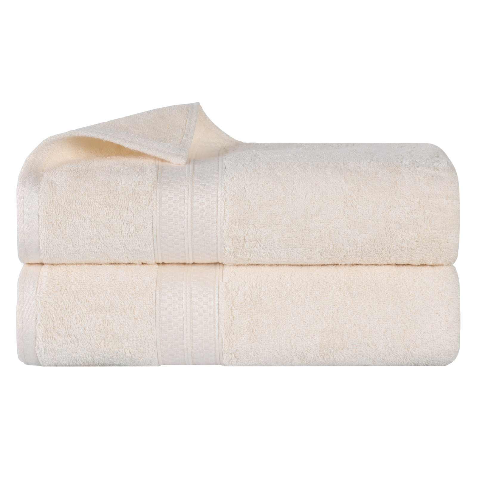 Nolhan Bamboo Cotton Bath Towel Set, Ivory
