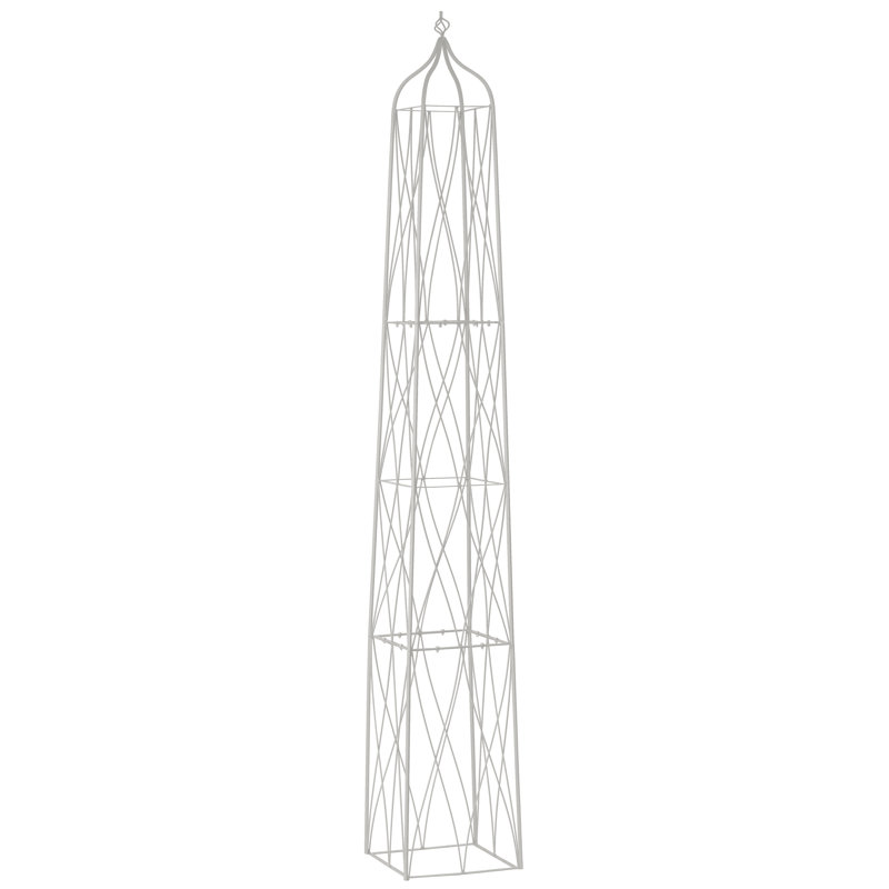 Metal Vertical Garden, White, 106.3"H x 15.4"W x 15.4"D