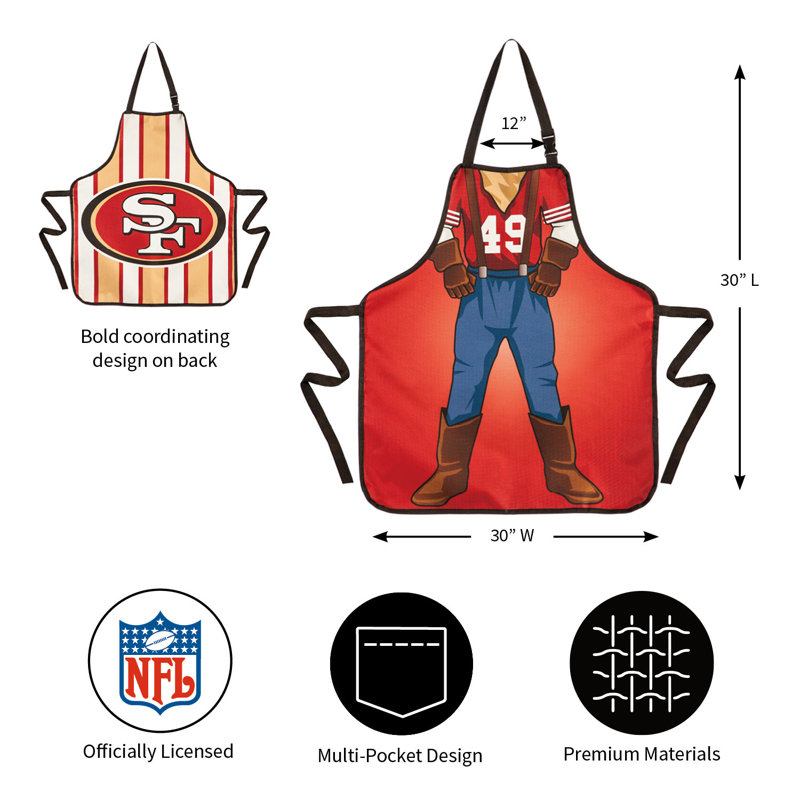 NFL Double Side Grilling Apron, San Francisco 49Ers