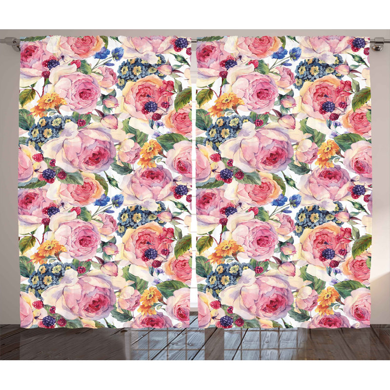 Hernandez Semi Sheer Curtain Pair, 54" W x 96" L